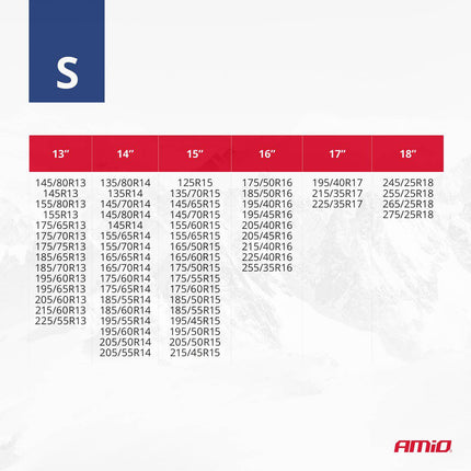 AMiO Textiele Sneeuwkettingen/Sneeuwsokken voor Autobanden S - EN16662 - 1 / Önorm V5121 Rood (2 stuks) - VCTparts.nl