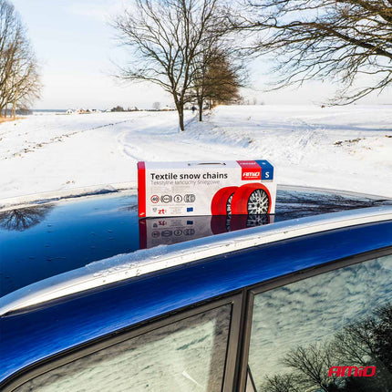 AMiO Textiele Sneeuwkettingen/Sneeuwsokken voor Autobanden S - EN16662 - 1 / Önorm V5121 Rood (2 stuks) - VCTparts.nl