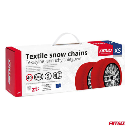 AMiO AMiO Textiele Sneeuwkettingen/Sneeuwsokken voor Autobanden XS - EN16662 - 1 / Önorm V5121 Rood (2 stuks) AMiO 9