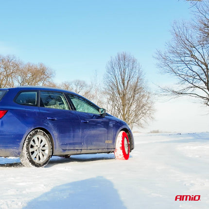 AMiO Textiele Sneeuwkettingen/Sneeuwsokken voor Autobanden XXL - EN16662 - 1 / Önorm V5121 Rood (2 stuks) - VCTparts.nl