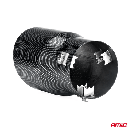 AMiO AMiO Uitlaat Einddemper Sierstuk RVS MT 007C Koppelstuk 63mm Carbon AMiO 2