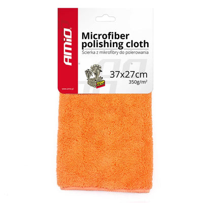 AMiO Ultra Zachte Microvezel Poetsdoek 37x27cm - 350g/m² Voor een Glanzende Afwerking - Oranje