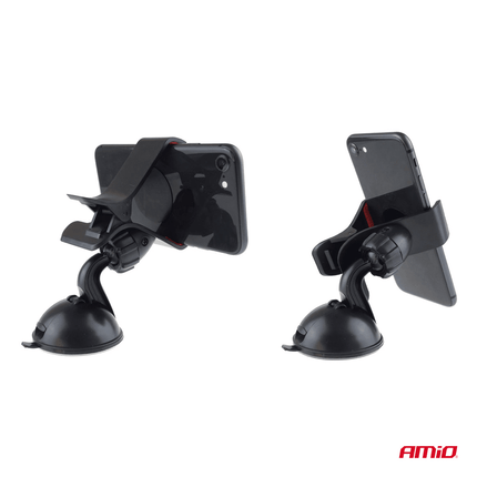 AMiO AMiO Universele Dashboard/Raam Telefoon Houder Klem (360 graden) met Zuignap Zwart AMiO 4
