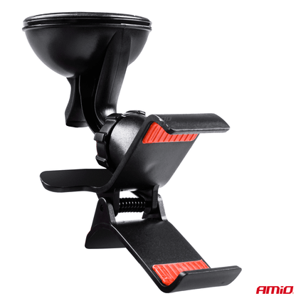 AMiO AMiO Universele Dashboard/Raam Telefoon Houder Klem (360 graden) met Zuignap Zwart AMiO 5