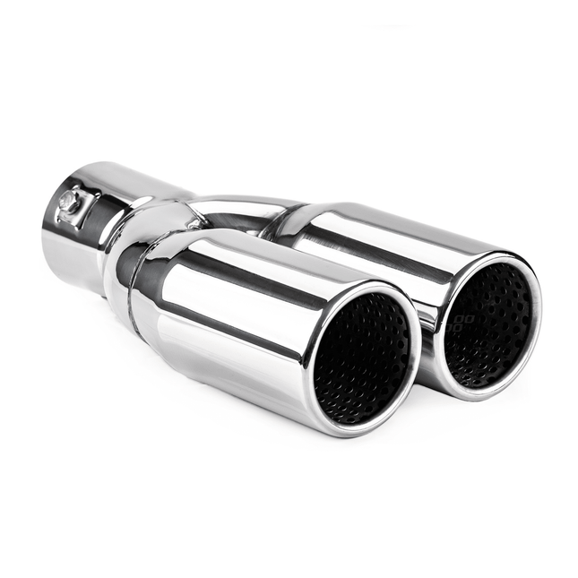 AMiO AMiO Universele Dubbele Uitlaat Demper Recht Tip RVS Koppelstuk (130 x 63 mm) Chrome AMiO 4