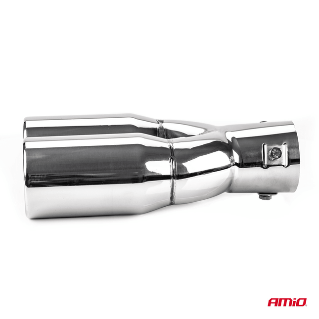 AMiO AMiO Universele Dubbele Uitlaat Demper Recht Tip RVS Koppelstuk (130 x 63 mm) Chrome AMiO 2