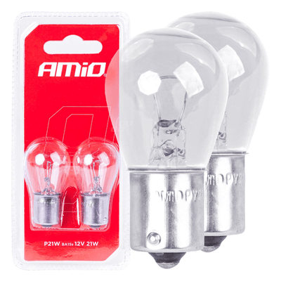 AMiO Universele Halogeen Wit BA15S Voor Dagrijverlichting P21W (12V) (Set)