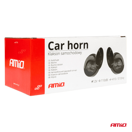 AMiO AMiO Universele Hoorn Claxon 100dB Zwart - Krachtige Dubbele Toeter Set AMiO 5