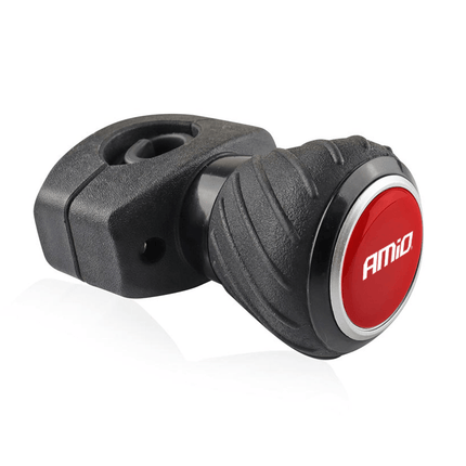 AMiO Universele Rubberen Stuurknop voor Stuurwiel 360º Zwart - Rood [Wheel Spinner] - VCTparts.nl