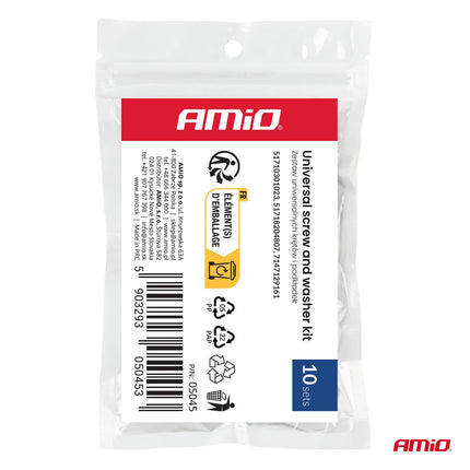 AMiO Universele Schroeven en Ringenset - 10 Sets - Bevestigingsset voor Auto-onderdelen AMiO 3
