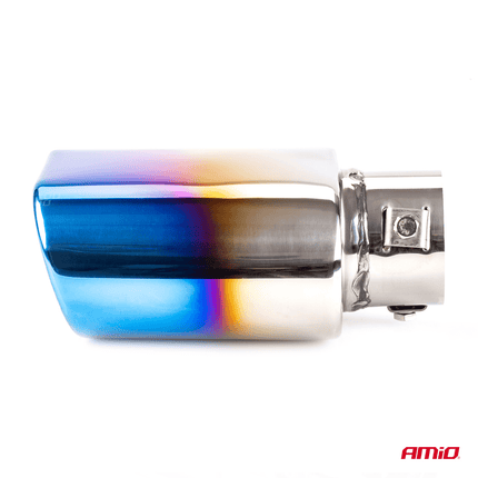 AMiO AMiO Universele Uitlaat Demper Tip RVS Koppelstuk (122 x 68 mm) Chrome Blauw AMiO 2