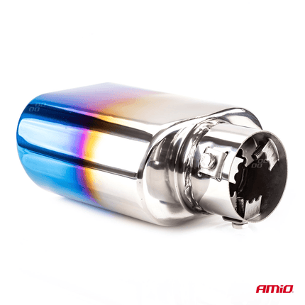 AMiO AMiO Universele Uitlaat Demper Tip RVS Koppelstuk (122 x 68 mm) Chrome Blauw AMiO 3