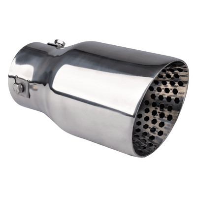 AMiO Universele Uitlaat Sierstuk Demper Tip RVS Koppelstuk 89Mm Chrome - Universele Auto Uitlaat Sportieve Styling Accessoire