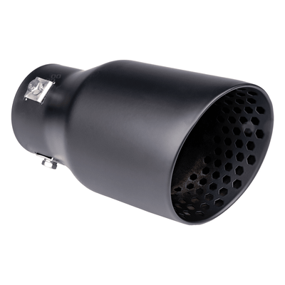 AMiO Universele Uitlaat Demper Tip Mat Zwart RVS 43-62mm - Sport Uitlaat Sierstuk Koppelstuk 89mm