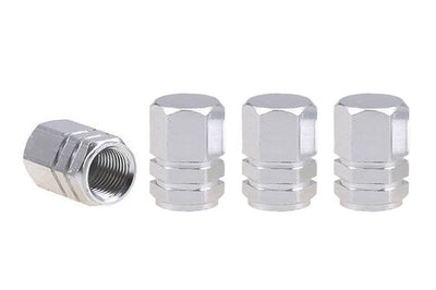AMiO Universele Ventieldoppen Aluminium voor Auto Zilver (set)