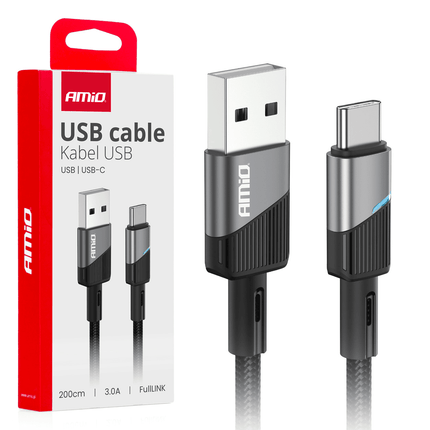 AMiO AMiO USB - A naar USB - C Kabel 3A 200cm FullLINK Premium - Hoogwaardige Snellader Oplaadkabel Snoer AMiO 4
