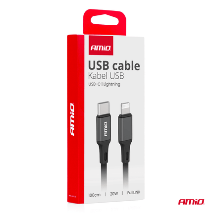 AMiO AMiO USB - C naar Lightning Kabel 20W 100cm FullLINK - Hoogwaardige Snellader Oplaadkabel Snoer AMiO 4