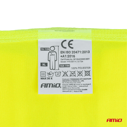 AMiO AMiO Veiligheidsvest Geel SV - 01 Reflecterend Hesje met ISO Certificaat (120gr/m) AMiO 3