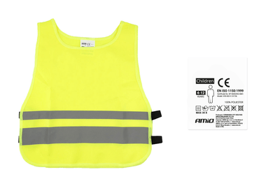 AMiO Veiligheidsvest voor Kinderen Geel SVK-03 Reflecterend Hesje met Certificaat