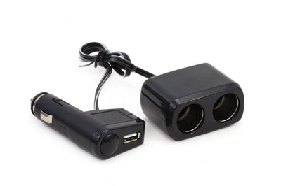 AMiO Verlengstuk Stopcontact SOC1 2+1 USB Universeel Zwart