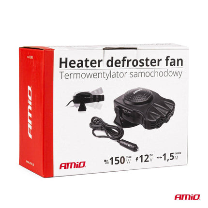 AMiO AMiO Verwarming Ontdooier Ventilator 12V 150W Compact Design Zwart AMiO 7