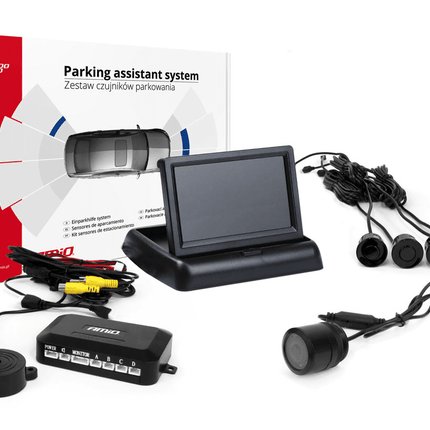 AMiO AMiO Volledig Parkeersensor Parkeerhulpsysteem LED met 4 Sensoren Camera Scherm & Pieper Inbouw Zwart AMiO 1