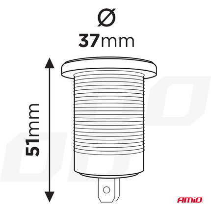 AMiO AMiO Waterdichte Telefoon Lader Autostekker Inbouwdoos 2x USB - A 12V 24V Universeel AMiO 4