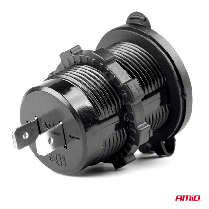 AMiO AMiO Waterdichte Telefoon Lader Autostekker Inbouwdoos 2x USB - A 12V 24V Universeel AMiO 5