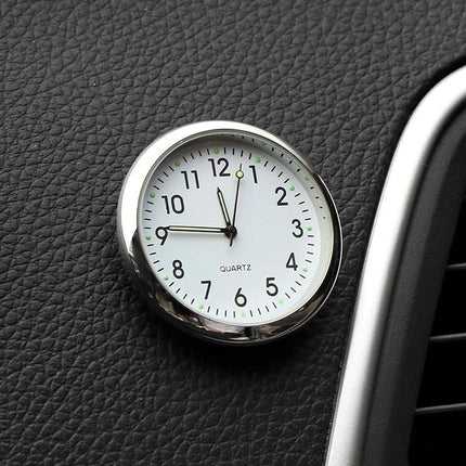 VCTparts Analoog Mini Dashboard Auto Klokje Zelfklevend - Wit Chrome NORGOS 7