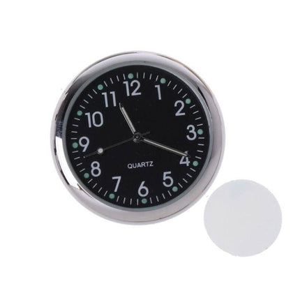 VCTparts Analoog Mini Dashboard Auto Klokje Zelfklevend zwart Chrome NORGOS 1