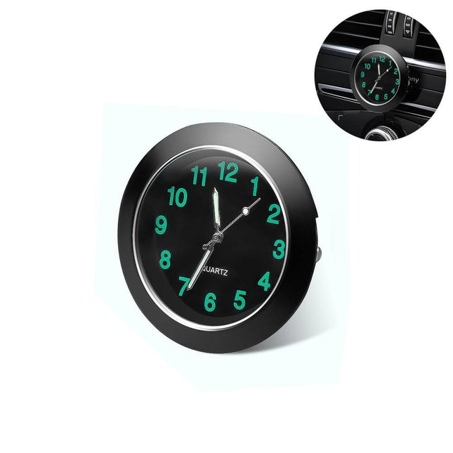 Analoog Mini Dashboard Auto Klokje Zelfklevend zwart Mat - VCTparts.nl