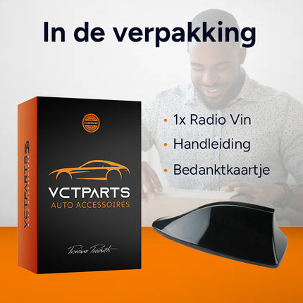 Universele Autoradio Haaienvin  AM-FM Antenne Zwart - VCTparts.nl