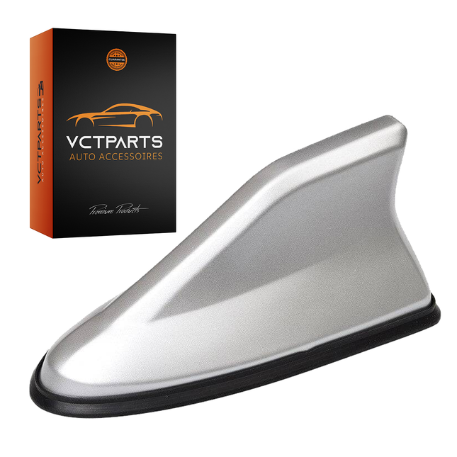 Universele Haaienvin Autoradio Antenne Grijs/Zilver – Stijlvolle AM/FM Antenne voor Auto's met Eenvoudige Installatie - VCTparts.nl