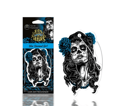 AROMA CAR AROMA Dia de los Muertos Auto Luchtverfrisser Stoere Schedel - Blue Diamond Girl