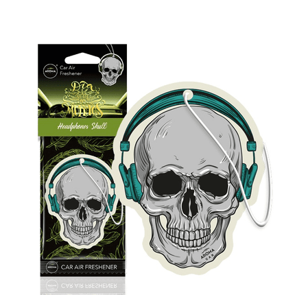 AROMA CAR AROMA CAR AROMA Dia de los Muertos Auto Luchtverfrisser Stoere Schedel - Headphones Skull AMiO 2
