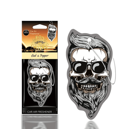 AROMA CAR AROMA CAR AROMA Dia de los Muertos Auto Luchtverfrisser Stoere Schedel - Oud & Pepper AMiO 1
