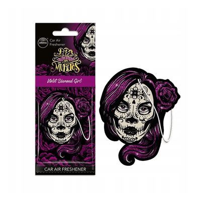 AROMA CAR AROMA Dia de los Muertos Auto Luchtverfrisser Stoere Schedel - Violet Girl Spicy Delight