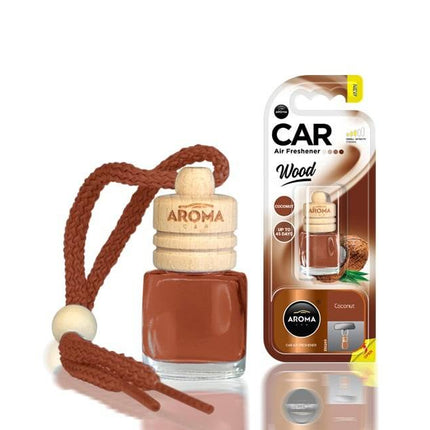 AROMA CAR AROMA CAR AROMA Hout Luchtverfrisser KOKOS Langdurige Frisheid Tropische Geur Wit AMiO 1