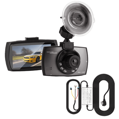 Auto Dashcam 720P 1CH Dashboard Video Recorder met Nachtzicht + Continue Voeding Zwart