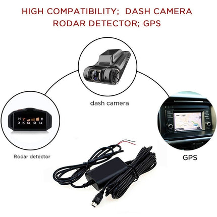 VCTparts Auto Dashcam Continue Voeding Hardwire Kabel Voeding Mini USB [3.2M 12v/24v] NORGOS 6