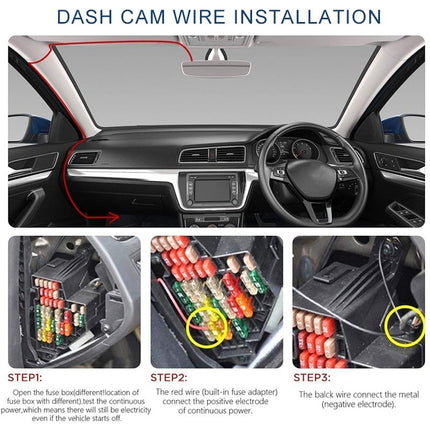VCTparts Auto Dashcam Continue Voeding Hardwire Kabel Voeding Mini USB [3.2M 12v/24v] NORGOS 5