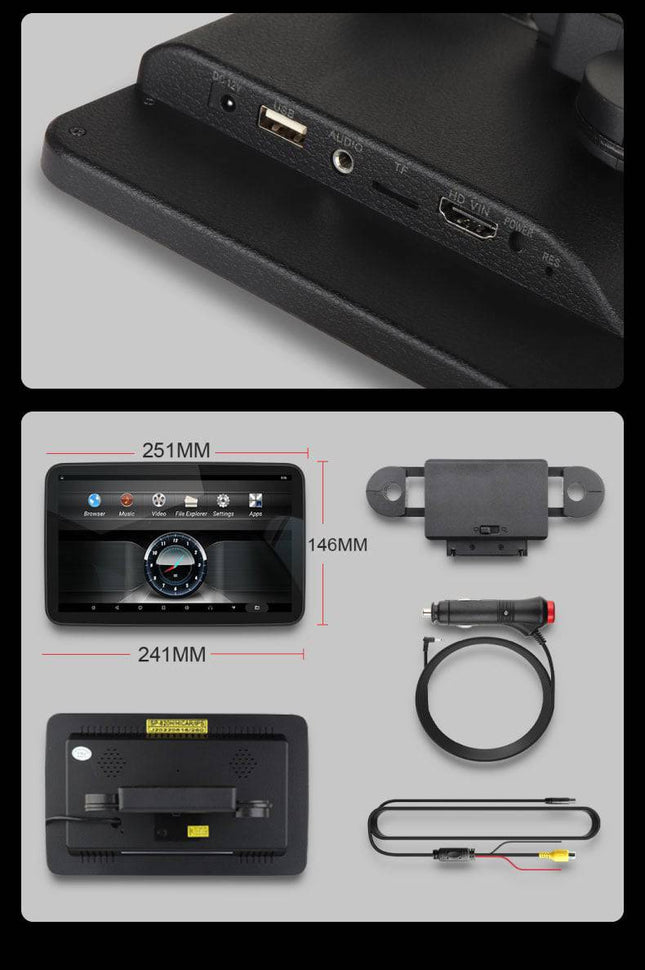 VCTparts Auto Hoofdleuning Beeldscherm Hoofdsteunmonitor met Touchscreen 32GB Android 12 WiFi Bluetooth Achterbank Kids Tablet NORGOS 2