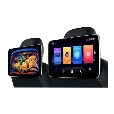 Auto Hoofdleuning Beeldschermen (2x) Hoofdsteunmonitor met Touchscreen 32GB Android 12 WiFi Bluetooth Achterbank Kids Tablet