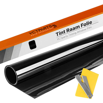 Auto Raamfolie HR++ Tint Vinyl Zwart 50x300cm (30%) Zwarte Tintfolie voor Zonwerende Auto folie - Verduisterend - VCTparts.nl