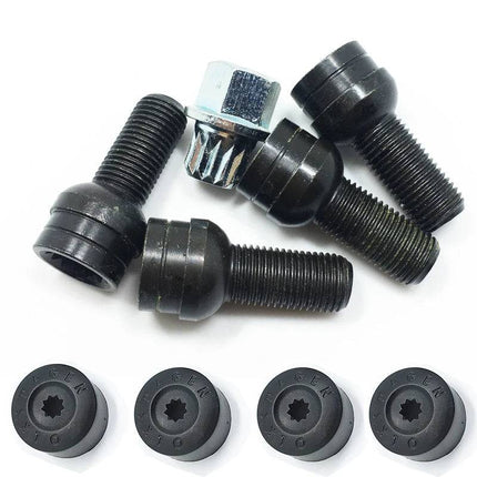 VCTparts Auto Slotbouten Wielvergrendeling Bouten & Moeren - M14x1.5 met Inbegrepen Sleutel (set 4 stuks) Hoogwaardige Legering Slotboutset [Bolt & Lock Lug Nuts] NORGOS 4