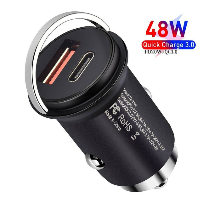 VCTparts Autolader Snellader USB en USB - C Telefoonlader Q3 Quick Charge Oplader NORGOS 6