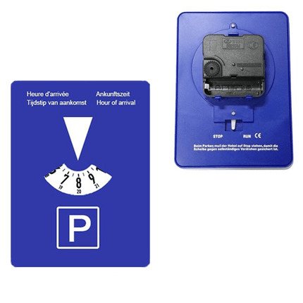 VCTparts Automatisch Roterende Blauwe Parkeerschijf / Parkeerkaart - Parkeren in de blauwe zone (4 talen) NORGOS 1