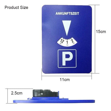 VCTparts Automatisch Roterende Blauwe Parkeerschijf / Parkeerkaart - Parkeren in de blauwe zone (4 talen) NORGOS 5