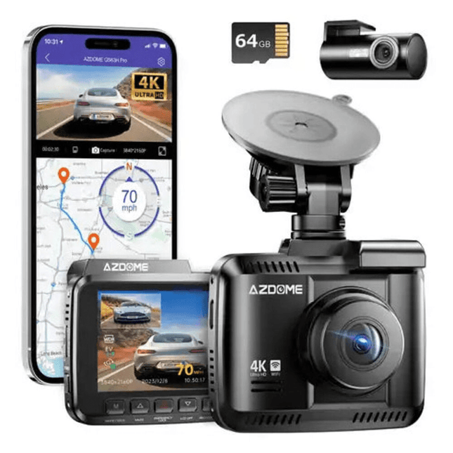 AZDome AZDome Dashcam GS63H Pro 4K 2CH Wifi Auto Video Recorder 64gb Zwart INNPRO 2