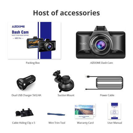 AZDome AZDome Dashcam M01 FullHD met Scherm Auto Video Recorder Zwart NORGOS 6
